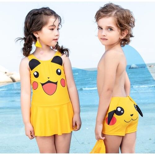 Boys and Girls swimwear with a cap children bikini one-piece swimsuit kids dresses for bathingsuit kids Tankini