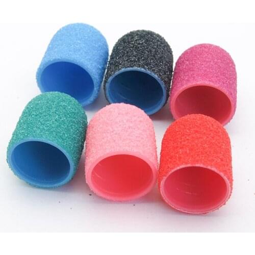 Easy Nail 1pcs 13*19mm Nail Sanding Caps Drill Accessories With Rubber Gel Remover Cutter Drill Bits Pedicure Cuticle Tools