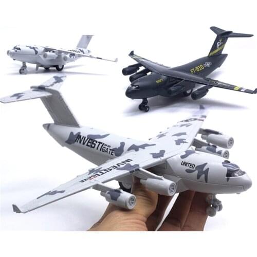 Diecast C17 Transport Plane Pull back Light Sound Aircraft Model Education Toy