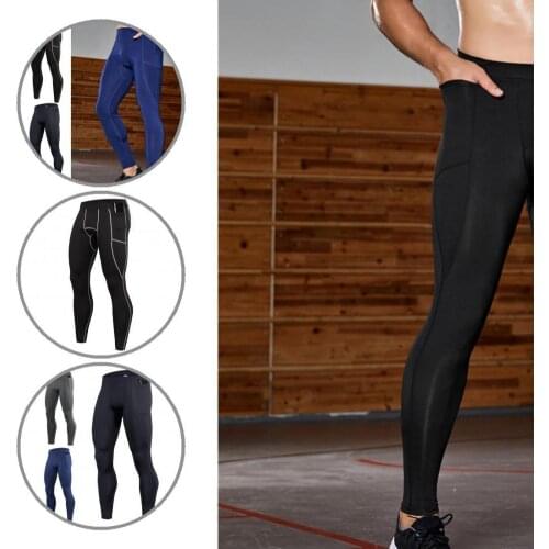 Men Stylish Skinny Quick Drying Training Trousers Quick Drying Fitness Pants High Waist for Running