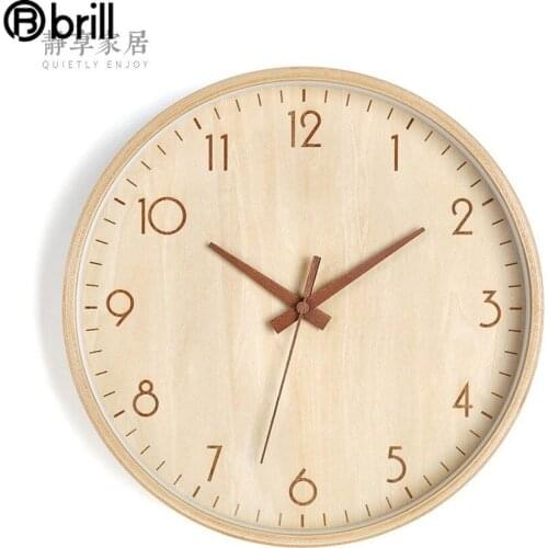 Retro Wood Wall Clock Modern Silent Wall Watch Home Japanese Style Wooden Needle Wall Watches Home Decor Farmhouse Decor Horloge