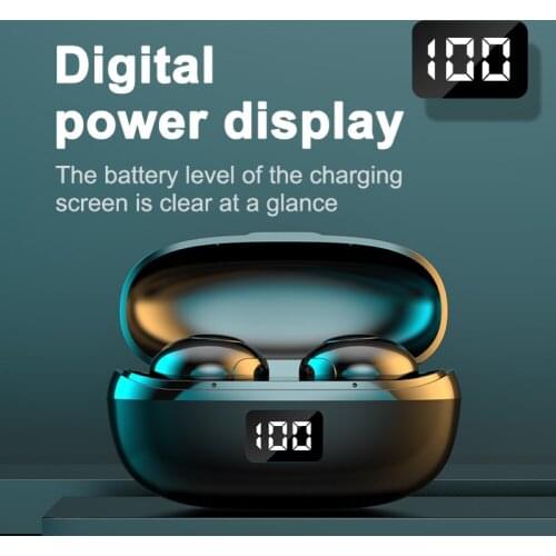 TWS Bluetooth 5.0 Earphone Sports Waterproof 9D Stereo HKT-6 TWS Wireless Stereo Earbuds Music Touch Digital Display Earphone