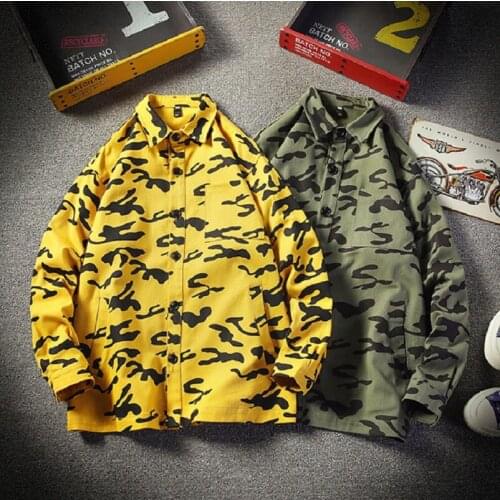 New Stylish Spring Fashion Mens Loose Camouflage Jacket Coat Mens Casual Long Sleeve Shirt Jacket 2 Colors