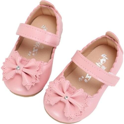 Soft Sole Bow Baby Toddler Shoes Kids Princess Shoes Children Little Girl Flowers Shoes Chaussure Fille Red Pink White