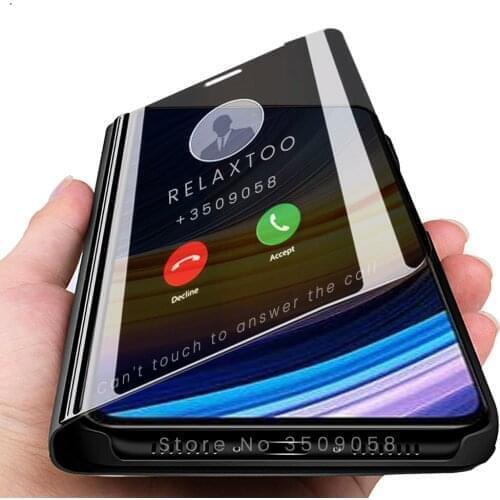 Poco-x3 pro case smart mirror magnetic flip covers for xiaomi pocophon poco x3 nfc x 3 pro x3pro pocox3 6.67'' book stand coque