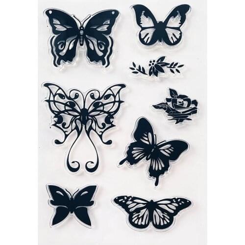 11*16CM Butterflies Flying Transparent Clear Stamps / Silicone Seals Roller Stamp For DIY Scrapbooking Photo Album/Card Making