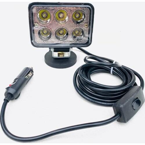 Dc 12v-24v Car Truck Led Spotlight Magnetic holder base Auto headlight Rubber Magnet Mounts 3 meter Extension cable Offroad lamp