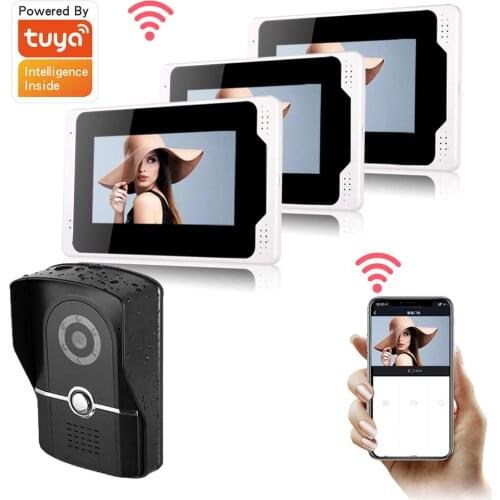 Video Intercom for Home 7 inch Wired Video Entry Phone Tuya Smart WIFI Doorbell with 1080P Night Vision Camera