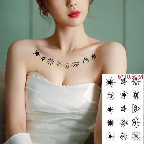Waterproof Temporary Tattoo Sticker Star Eyes Light Ins Cute Cartoon Body Art Flash Tatoo Fake Tatto for Women Men