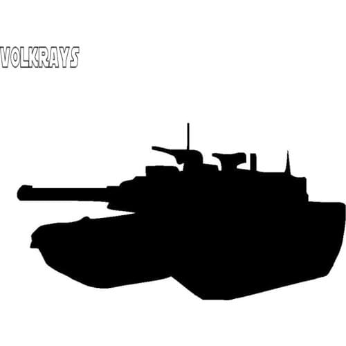 Volkrays Personality Car Sticker Army Tank War Sticker Reflective Waterproof Vinyl Decals Accessories Black/Silver PVC,15cm*8cm