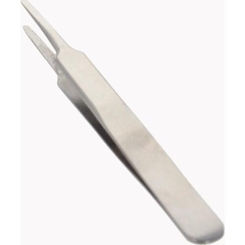 Utoolmart 1/3/5pcs Stainless Steel Tweezer Crimping High Precision Polished Hand Tools Industrial Flat Pointed Elbow Tweezers