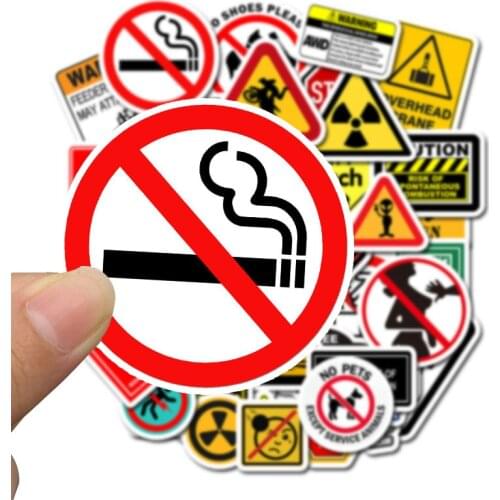 50 PCS Warning Stickers Danger Banning Signs Reminder Waterproof Decal Sticker to DIY Laptop Motorcycle Luggage Snowboard Car F4
