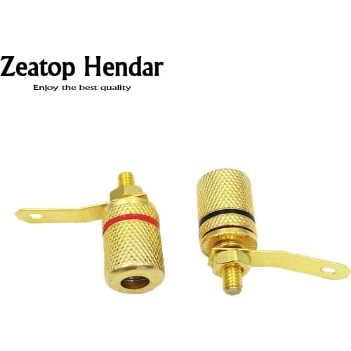 10Pcs Gold Plated Amplifier Speaker Terminal Binding Post Banana Audio Plug Jack 4mm Connector 25*11mm