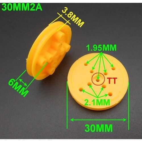 1000Pc 30MM 3CM TT Aperture 2MM 1.95MM Plastic Yellow Wheel Function Pulley Single Groove 4mm Surrounding 1.95MMX4 2.05MMX4 302A