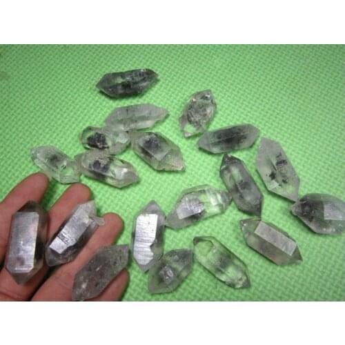 19 AAA BLACK Phantom QUARTZ Crystal Double-ended