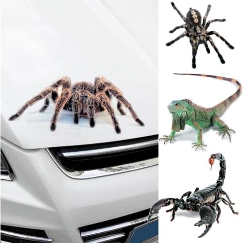 3D Animal Car Stickers Spider Gecko Realistic Decoration Decals Universal Motorcycle Automobile Body Home Wall Sticker
