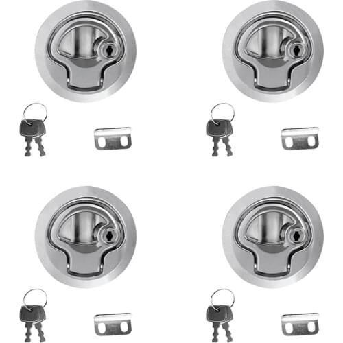 4 Pack RV Boat Zinc Alloy 2 Inch/50mm F Door Pull Hatch Slam Latch, Marine Deck Cabin Hardware, Silver