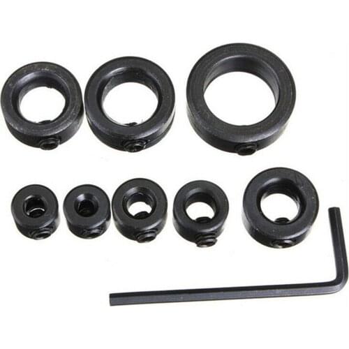9pcs/set Drill Bit Depth Stop Collar Locator Positioner With Hex Wrench