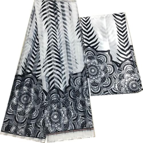 African fabric Organza silk wax hot selling silk organza fabrics african wax style for women dress! H07-13