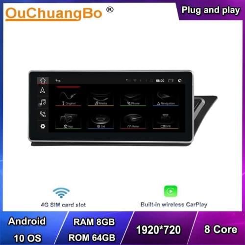 Ouchuangbo 10.25 Inch 4G Car Radio GPS Audio Android 10 For Audi A4 A5 2009-2016 2G 3G LHD RHD With 1920*720 8 Core 8GB 64GB