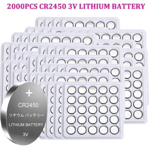 2000pcs CR2450 CR 2450 ECR2450 KCR2450 LM2450 5029LC 3V Lithium battery For Watch Car Remote Control Button Cell Coin Batteries