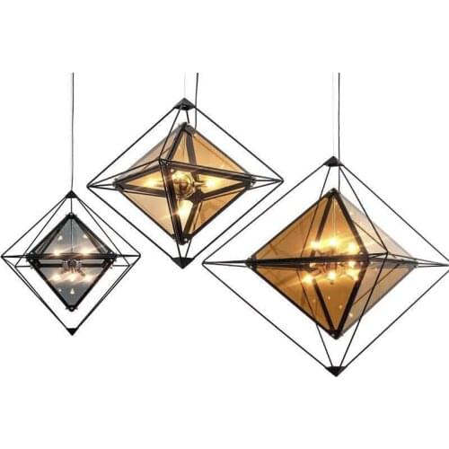 G4 led Postmodern Armber grey Iron Glass Lustre Chandelier Lighting Suspension Luminaire Lampen For Dinning Room