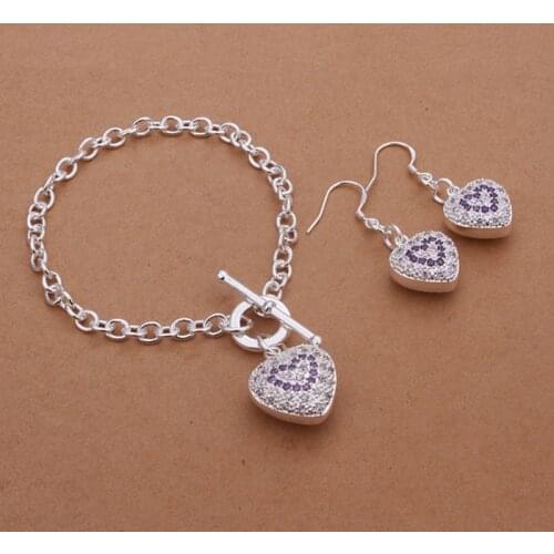 Hot selling 925 jewelry silver plated jewelry set fashion jewelry set Jewelry Set SMTS374