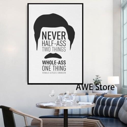 Whole-Ass One Thing Ron Swanson Parks amp; Recreation canvas Painting Posters and prints Decor Paintings