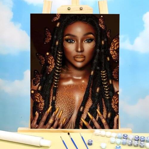 African Woman DIY Paint By Numbers Set Oil Paints 50*70 Boards By Numbers Home Decor For Adults Handiwork