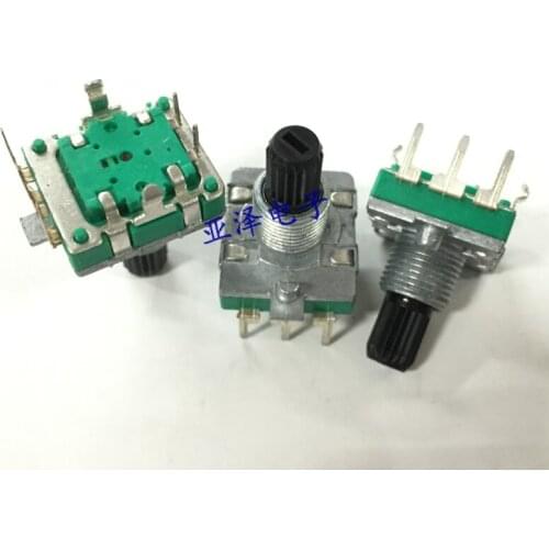EC16 type encoder with push switch 24 positioning 24 pulse sawtooth shaft 15MM digital rotary potentiometer free shippping
