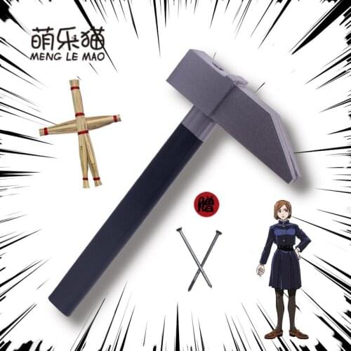 Anime Jujutsu Kaisen Kugisaki Nobara Cosplay Weapon Resin Hammer Mini Scarecrow Role Nobara Cosplay Props