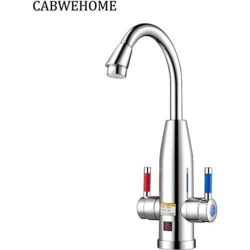 CABWEHOME Instant Electric Shower Tap With Mini Water Heater Tankless Instantaneous Sink Water Heater Faucet 220V 3000W EU Plug