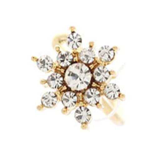 Shiny Crystal Snowflake Gold Silver Plated Plated Trendy Clip Earrings for Women Well Made Ear Jewelry