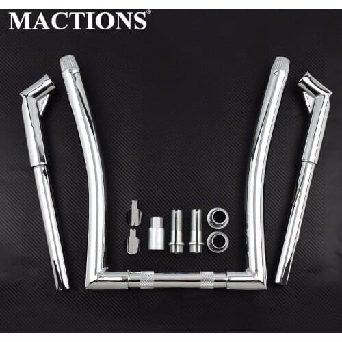 Motorcycle Ape Hanger Bar Fat 16" Rise Handlebar Chrome For Harley Sportster XL Forty-Eight Dyna FLST FXST Chopper