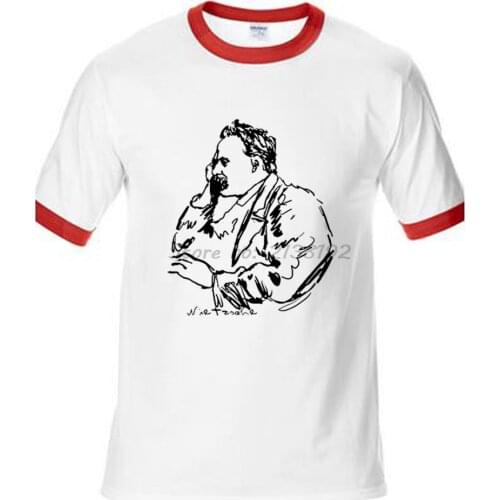 The great philosopher Nietzsche sketch pop art rock style t shirt men brand fashion t-shirt new male top tees
