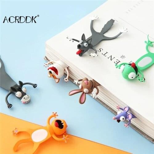 Wacky Bookmark for More Fun Reading 3D Stereo Cartoon Lovely Animal Bookmark Wacky Bookmark FC