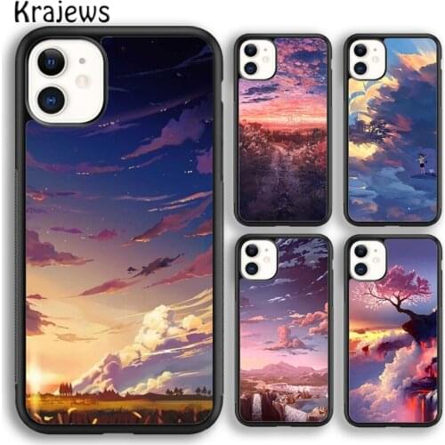 Krajews Anime Natural Landscape Soft Phone Case Cover For iPhone 5 SE 6s 7 8 plus X XR XS 11 12 pro max Samsung Galaxy S8 S9 S10