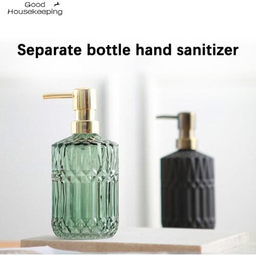 High Quality Large 400ML Manual Soap Dispenser Clear Glass Hand Sanitizer Bottle Containers Press Empty Bottles Bathroom#GH
