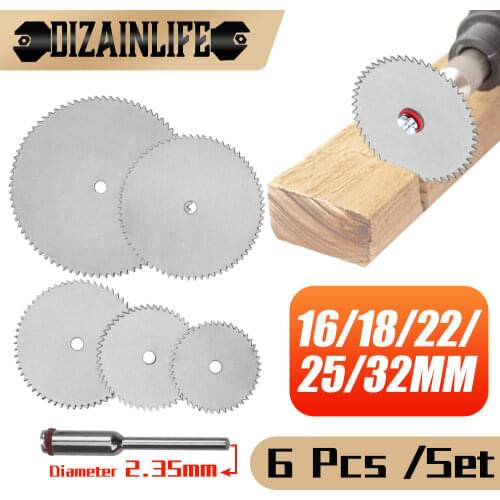 Stainless Steel Slice Metal Mini Circular Saw Blade Set Wood Cutting Disc for Dremel Rotary Tools with Mandrel Wood Cutter Wheel