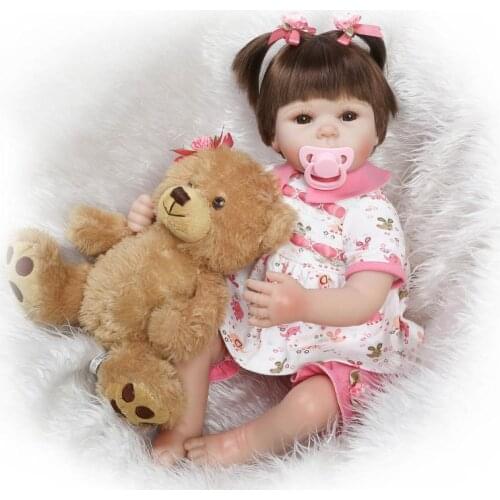 New 2018 Lifelike Reborn baby Dolls DIY Toys 22 inch Realistic Silicone Babies Doll Touch Soft Cartoon bebe Bonecas hot Sale NPK