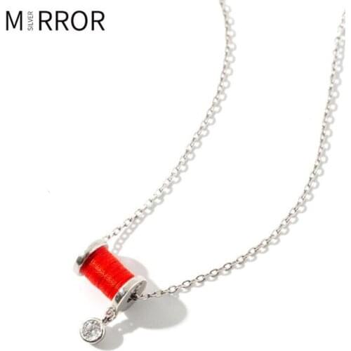 New Arrival Acacia Fate Red Linbe Red Rope Small Waist Chinese Style 925 Sterling Silver Jewelry Clavicle Chain Necklaces H570