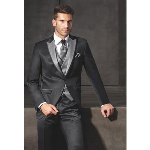 New Classic Men’s Suit Smolking Noivo Terno Slim Fit Easculino Evening Suits For Men Groom Tuxedo Black Groomsmen Wedding/Dinner
