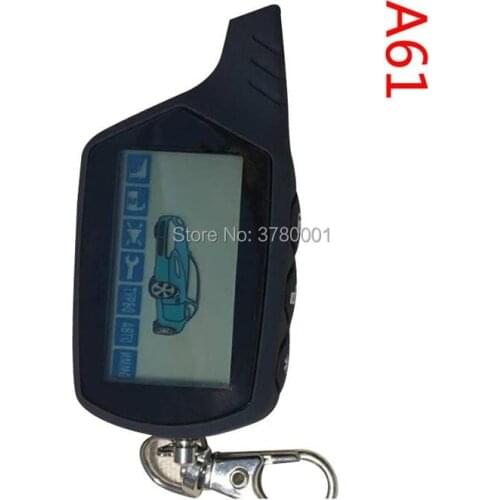 Wholesale 2-way A61 LCD Remote Controller Key Fob for StarLine A61 two way car alarm system Russian 2-way alarm