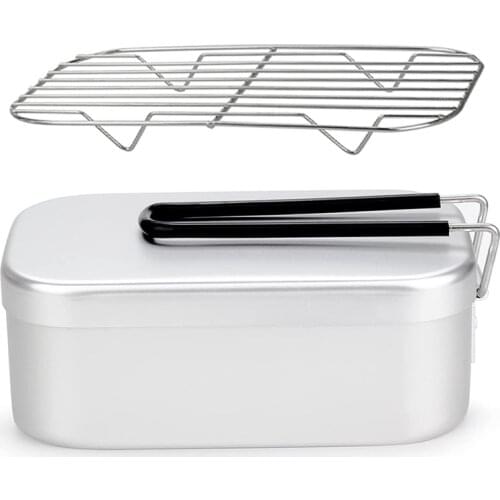 Camping Cooker Supplies, Aluminum Bento Box, Deburring Removed, Marked, Rice Cooking, Lightweight, Outdoor Lunch Box