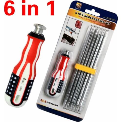 Factory direct 6 in 1 dual-purpose retractable screwdriver combination hardware tool set