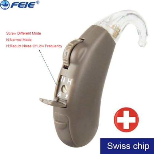 S-203 Hearing Aids BTE Ear Listening Device Sound Amplifier Portable Ear Hearing With Swiss Chip Amplifier Volume Adjustable