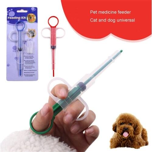 Pet Dog Cat Puppy Pills Dispenser Feeding Kit Given Medicine Control Rods Home Universal Pet Medicine Feeder Syringe