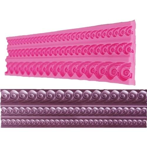 Silicone Fondant Resin Mold Sugar Craft Wave Pattern DIY Candle Plaster Glue Tools Kitchen Baking Accessories