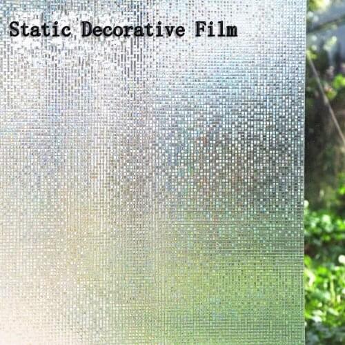 Static Cling 3D Laser Mosaic Privacy Window Film Glass Sticker Self-adhesive Film No glue Opaque Bedroom Home Decorative Film