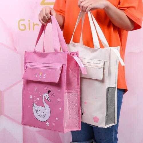 Korean Cartoon Student Tote Bags Homework Book School Bag Girls Cute Art Bag for school Boys Girls Simple Handbag Schoolbag